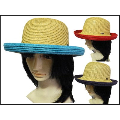 new Summer Fashion   Retro Trendy Bowler Derby straw Hat floppy fedora cap   eb-47853114